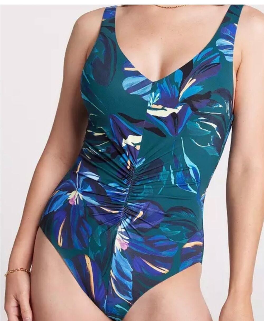 CALIA Carrie Underwood Swimsuit bathing suit sculpt wrap One Piece Sz 18 aqua